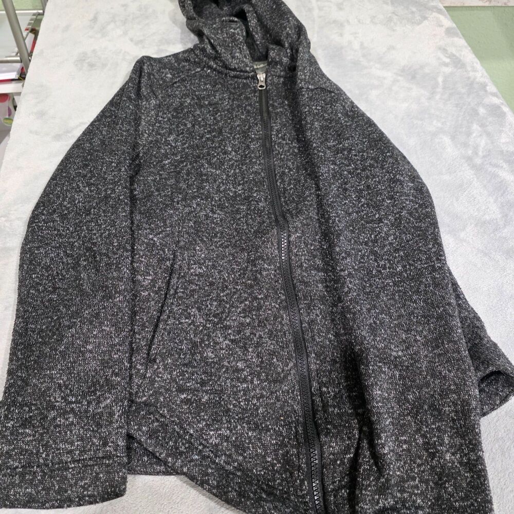 Eddie Bauer Women's Charcoal Heather Marled‎ Knit Full Zip Hoodie Jacket Size SM